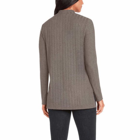 NWT Matty M Women's Long Sleeve Mock Neck Tunic Top Gray Size L $60 AA113 - Picture 3 of 3